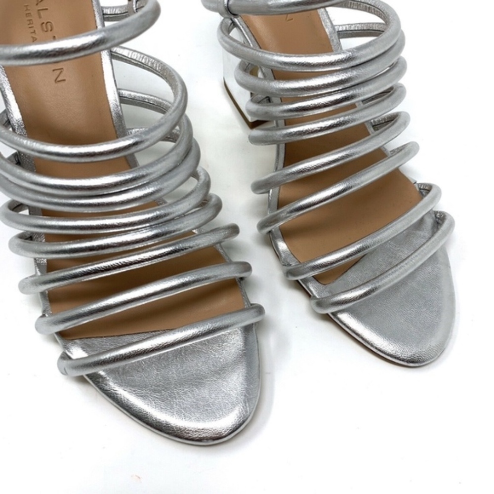 Halston Heritage Vanna Silver Strappy Sandals - Picture 3 of 7